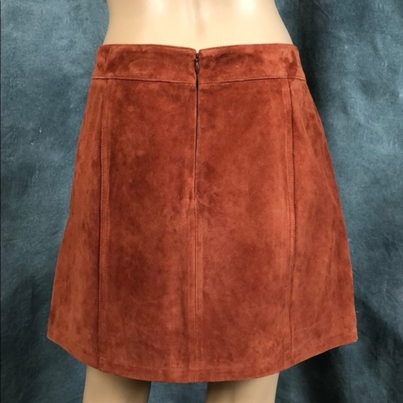 NWT Gianni Bini Suede Mini Skirt Cinnamon sz L - Picture 4 of 7